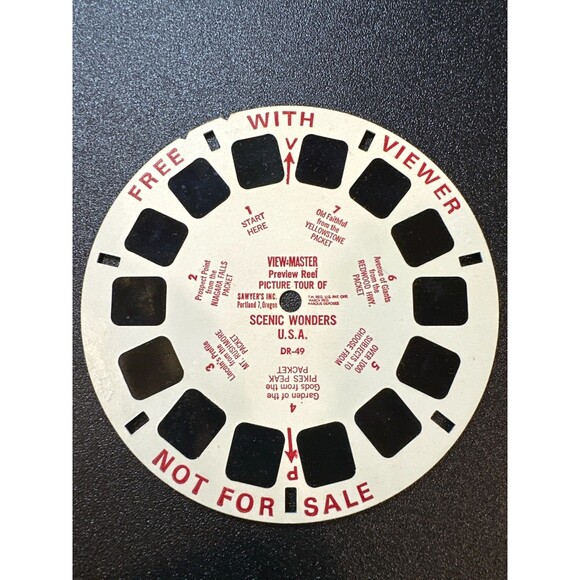 Vintage View-Master DR-49 Scenic Wonders USA Free Promo Reel w/ Sleeve - Picture 3 of 5
